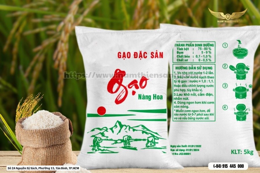 Bao PP dệt lồng túi PE đựng gạo 5kg
